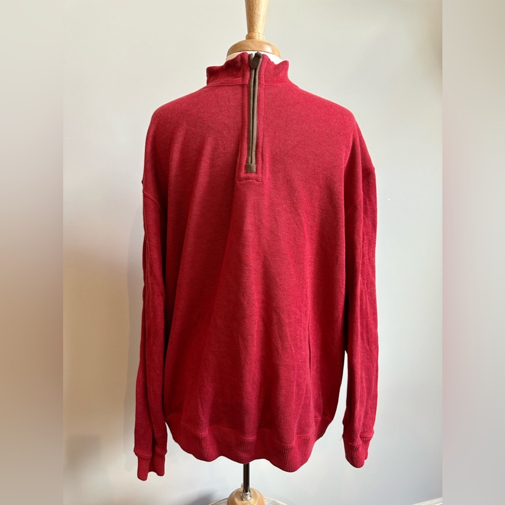 Cremieux 1/4 zip long sleeve suede patch detail sweater size Medium